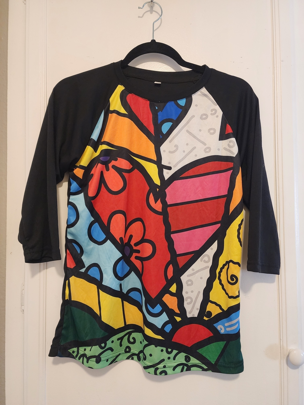 Romero Britto Heart Raglan Tee